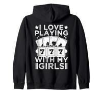 Gambler Casinò Love Playing With My Girls Gambling Felpa con Cappuccio