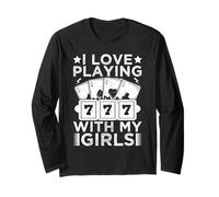 Gambler Casinò Love Playing With My Girls Gambling Maglia a Manica