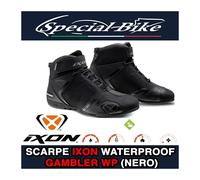 Ixon Gambler WP Scarpe da moto, nero-rosso, taglia 44 per maschi