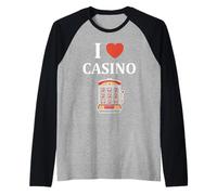 Gambling Win Jackpot Luck Gambler i Love Casino Maglia con Maniche Raglan