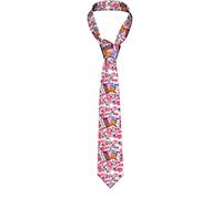 Gambo Cravatte da uomo Acquerello Fisarmonica Fiore Rosa Cravatte da uomo Novità Skinny Cravatta per Business Party Abito da sposa, Come nella foto, Taglia unica