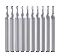 Gambo da 3.175mm, singolo flauto (O flauto) Tagliare a spirale Router Bit Fresa fine,1.5mm diametro di taglio, 6mm lunghezza di taglio, 38mm OVL per acrilico PVC MDF plastica