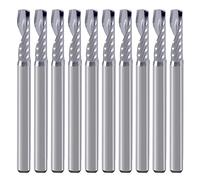 Gambo da 3.175mm, singolo flauto (O flauto) Tagliare a spirale Router Bit Fresa fine,3.175mm diametro di taglio, 12mm lunghezza di taglio, 38mm OVL per acrilico PVC MDF plastica