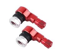 Gambo della Valvola del Pneumatico, 2 Pezzi 11.3mm Adattatore per Copri Valvole Universale Moto Valvola del Pneumatico 90 Gradi per Ruote di Autocarri (Rosso)