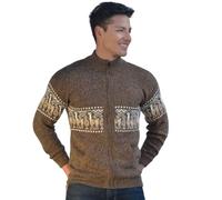 Gamboa 100% Alpaca Cardigan con Cerniera per Uomo con Lama