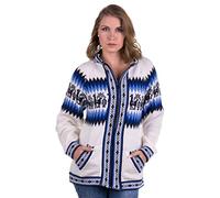 Gamboa Alpaca Cardigan Lana Donna Invernale Elegante Cappuccio Manica Lunga Cappotto con Zip Scollo a V