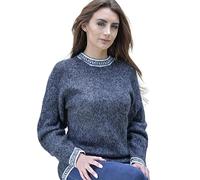 Gamboa Alpaca Maglione Donna Lana Pullover Elegante Estate Invernale Manica Lunga Collo Rotondo