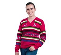 Gamboa Alpaca Maglione Donna Lana Pullover Elegante Estate Invernale Manica Lunga Collo Rotondo