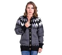 Gamboa - Cardigan in Alpaca per Donna - Cardigan con Bottoni - Toni di Grigio Design Andino
