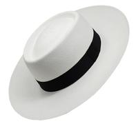 Gamboa Originale Cappello Panama Tesa Larga Cappelli di Paglia Uomo e Donna Protezione Solare UPF 50+