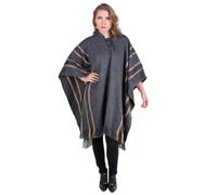 Gamboa Poncho In Alpaca Donna Cappuccio Lana Autunno Invernale