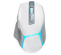 GAMCATZ Mouse da gioco wireless bianco per Mac e iPad, Bluetooth/2.4G/USB-C, mouse da gioco cablato con retroilluminazione a 12500 DPI, mouse ergonomico ricaricabile per computer portatile, PC e
