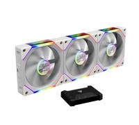 Gamdias Aeolus P2-1203U WH - Kit controller con 3 ventole ARGB da 120 mm, colore: Bianco