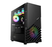 GAMDIAS ARGUS M4 Case ATX Mid-Tower, Pannello Anteriore a Flusso d'aria Elevato, Ampio Spazio Interno, Pannello laterale in vetro temperato, Supporto per doppio radiatore da 360, VGA verticale, Nero