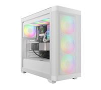 GAMDIAS ATHENA M3 Case PC Gaming EATX Mid Tower - Frontale in Mesh ad Alto Flusso d'Aria - 4 Ventole PWM ARGB da 120mm con Hub - Pannello Laterale in Vetro Temperato - Supporta 2x360 - Sync MB -Bianco