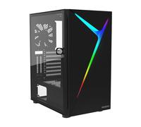 GAMDIAS ATX Mid Tower Gaming Computer PC Case con porta battente in vetro temperato 1x 120mm ARGB Fan e pannello frontale Sync con schede madri Vertic