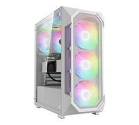 GAMDIAS AURA GC1 ELITE ARGB ATX Mid-Tower Gaming PC Case, Vetro Temperato Laterale Senza Attrezzi, 4 Ventole ARGB da 120mm incluse, Pannello Frontale per Flusso d’Aria, Sincronizza con la mobo, Bianco
