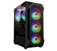GAMDIAS AURA GC1 Elite Case da Gaming ATX per PC Mid-Tower, Pannello Laterale in Vetro Temperato, Include 4 ventole ARGB da 120 mm, Design a Mesh ad Alto Flusso d'Aria, Sync con Scheda Madre, Nero
