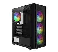 GAMDIAS AURA GC2 Elite Case da Gaming ATX per PC Mid-Tower, Pannello Laterale in Vetro Temperato, Include 4 ventole ARGB da 120 mm, Design a Mesh ad Alto Flusso d'Aria, Sync con Scheda Madre, Nero