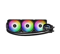 GAMDIAS AURA GL DIGITAL 360 mm AIO Liquid CPU Cooler, display in tempo reale da 2,1", personalizzabile tramite software, 2 ventole ARGB da 120 mm, supporto PWM a basso rumore e sincronizzazione ARGB