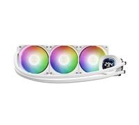 GAMDIAS AURA GL DIGITAL 360 mm AIO Liquid CPU Cooler, display in tempo reale da 2,1", personalizzabile tramite software, 2 ventole ARGB da 120 mm, supporto PWM a basso rumore e sincronizzazione ARGB