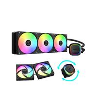 GAMDIAS AURA GL360 V2 Dissipatore a Liquido AIO 360mm per Raffreddamento PC , Design Nascosto dei Cavi, Ventola ARGB PWM con 30 Effetti Luminosi, MB Sync, per Intel LGA 1700/1200, AMD AM5/AM4, Nero