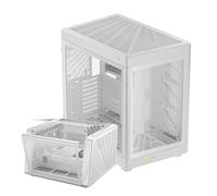GAMDIAS NESO P1 Case PC Gaming Full Tower EATX, Configurazione Bidirezionale, Dual Chamber, Doppia Finestra in Vetro Temperato ad Apertura Touch, Bianco