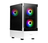 GAMDIAS TALOS E3 WH Case da Gaming ATX per PC Mid-Tower, Pannello Frontale e Laterale in Vetro Temperato, Include 3 ventole ARGB da 120 mm, Design ad Alto Flusso d’Aria, Sync con Scheda Madre, Bianco