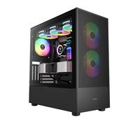 GAMDIAS TALOS M3 MESH ATX Mid Tower PC Case, 3 ARGB PWM Fan, pannello frontale in rete a rete, pannello laterale in vetro temperato senza attrezzi, filtro antipolvere magnetico, nero