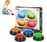 Game Answer Buzzer - Set di 4 pulsanti, attivazione rapida, costruzione compatta, materiale durevole, facile installazione | Buzzer della competizione, notte di famiglia, aula, votazione, gioco a quiz