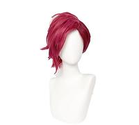 Game Arcane Vi Cosplay Wig VI 30cm Deep Rose Short Heat Resistant Synthetic Hair Woman And Man Role Play Wigs + Wig Cap