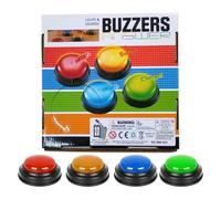 Game Buzzer per Game Night, Buzzer per i giochi,Mostra i burocratici del gioco con luci e suono | 4x oggetti di scena della competizione, pulsante di risposta rapida divertente da usare per la famigli