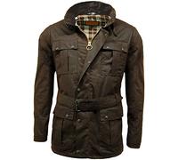 GAME Continental con Cintura Moticicletta Cera Giacca Marrone - Marrone, Large