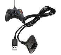 Game Controller Cable, Charging Cord, Console Accessory, Plug and Play Connection, Stable Transfer Support, Home Play Setup, 59 Inches Black 1 Piece 60g Game Cable