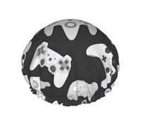 Game Controller Stampa Doppio Strato Impermeabile Cuffia Da Doccia Donne Uomini Riutilizzabili Bagno Capelli Caps Fascia Elastica