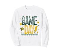 Game Day Calcio Stagione Retro Verde Oro Checker Sport Felpa