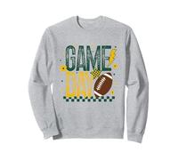 Game Day Calcio Stagione Retro Verde Oro Checker Touchdown Felpa
