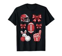 Game Day Football Coquette Bow Cute Cheerleader Vibes Maglietta
