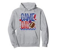 Game Day Football Season Retro Blu e Rosso Touchdown Regalo Felpa con Cappuccio