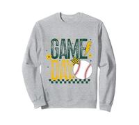 Game Day - Maglietta da Baseball con Scritta Mom School Pride, Colore: Verde e Oro Felpa
