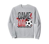 Game Day Retro Calcio Stagione Scacchi Nero & Rosso Touchdown Felpa