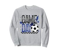 Game Day Retro Stagione Calcio A Scacchi Nero Blu Touchdown Felpa