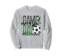 Game Day Retro Stagione Calcio Nero & Verde Oro Touchdown Felpa
