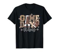 Game Day Vibes Calcio Leopardo Stampa Camo Lettere Sport Maglietta