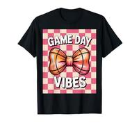 Game Day Vibes Coquette Cute Basketball Bow Aesthetic Style Maglietta
