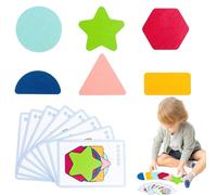 Game di abbinamento della geometria, puzzle di abbinamento a forma - Riconoscimento del colore Legno Educational Learning Enhancer,Strere in età prescolare, giocattolo di impilamento liscio divertente