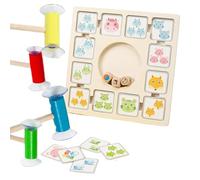 Game di gioco, rotolo e abbinamento da dadi, Gioco da tavolo in legno, Attività di apprendimento con 96 carte 3 dadi 4 bastoncini di aspirazione, giocattolo educativo per bambini di età superiore ai 4