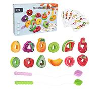 Game di Perle di Filo in Legno - Set di Giocattoli per Verdure per Frutta per i più Piccoli | Giocattolo sensoriale montesori per coordinazione Occhio-Mano, Perle di Allacciatura educativa per bambin