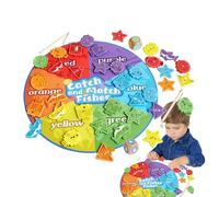 Game di Pesca Magnetico per Bambini, Giocattolo da Pesca in Legno, Lettere magnetiche Che imparano Il Gioco di Pesca, Numeri di Corrispondenza del Colore Che contano enigmi per i Ragazzini