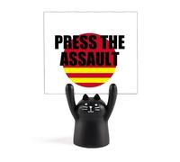 Game Dialogue Press The Assault Memo Holder Cartoon Black Cat Stand Decorazione
